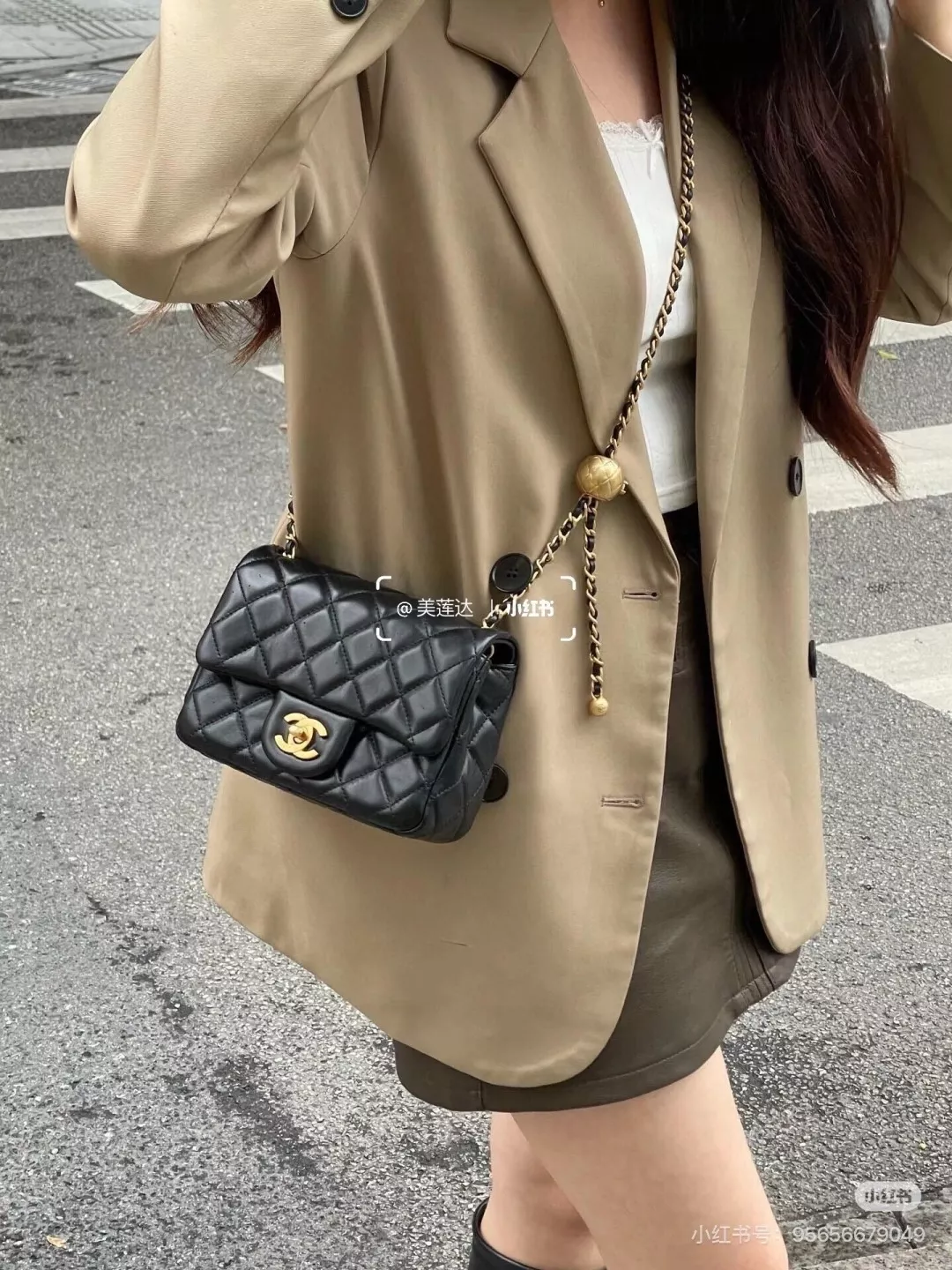 샤넬 퀼팅 골드 볼 길이 조절 체인 보스턴백 상세 이미지 32