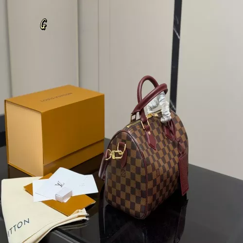 루이비통 체크 패턴 더블 핸들 지퍼 보스턴백