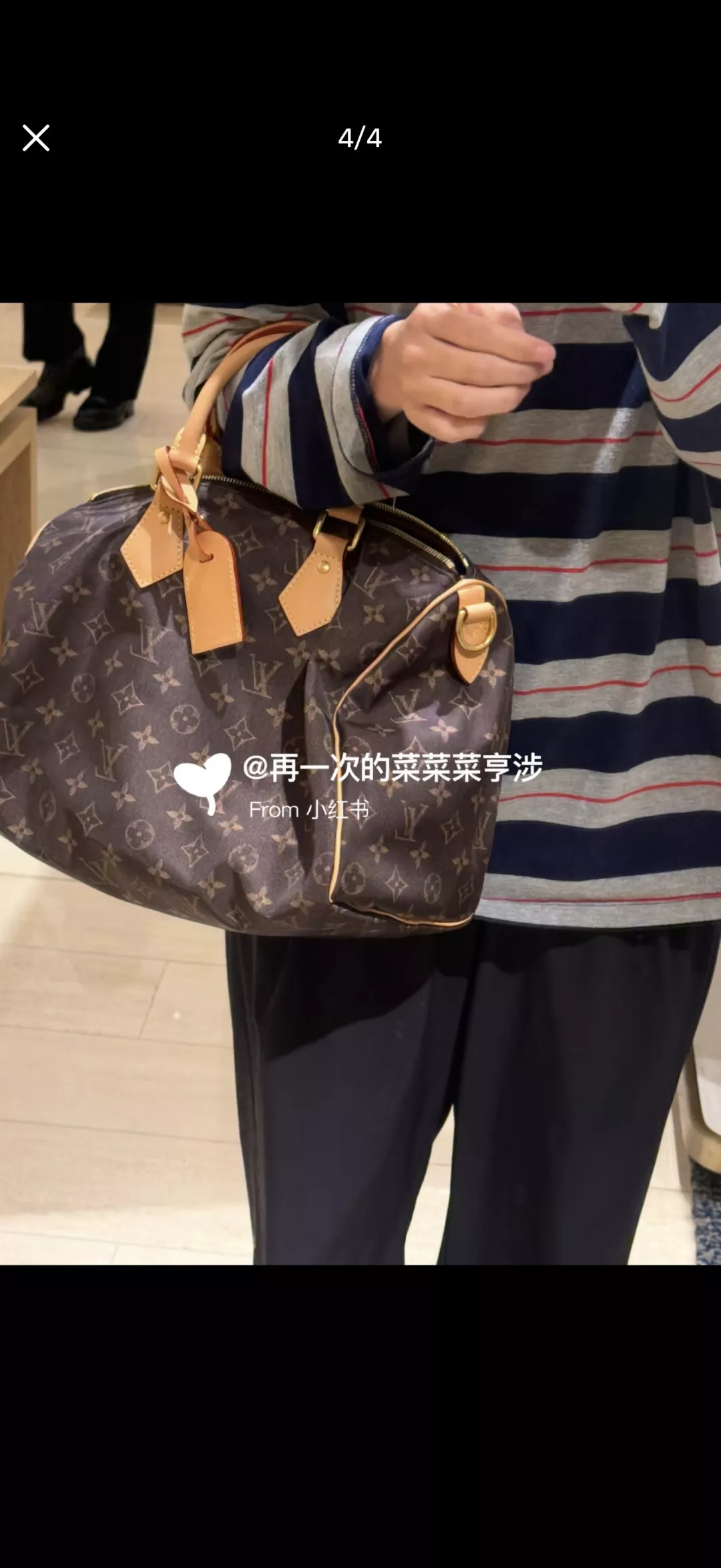 루이비통 모노그램 패턴 둥근 실루엣 보스턴백 상세 이미지 10