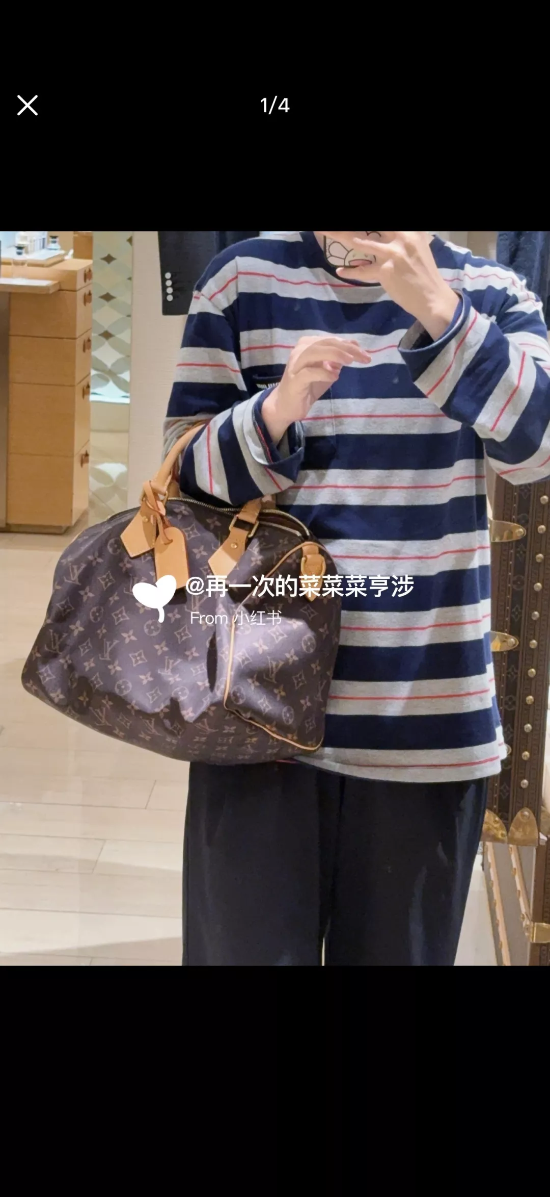 루이비통 모노그램 패턴 둥근 실루엣 보스턴백 상세 이미지 11