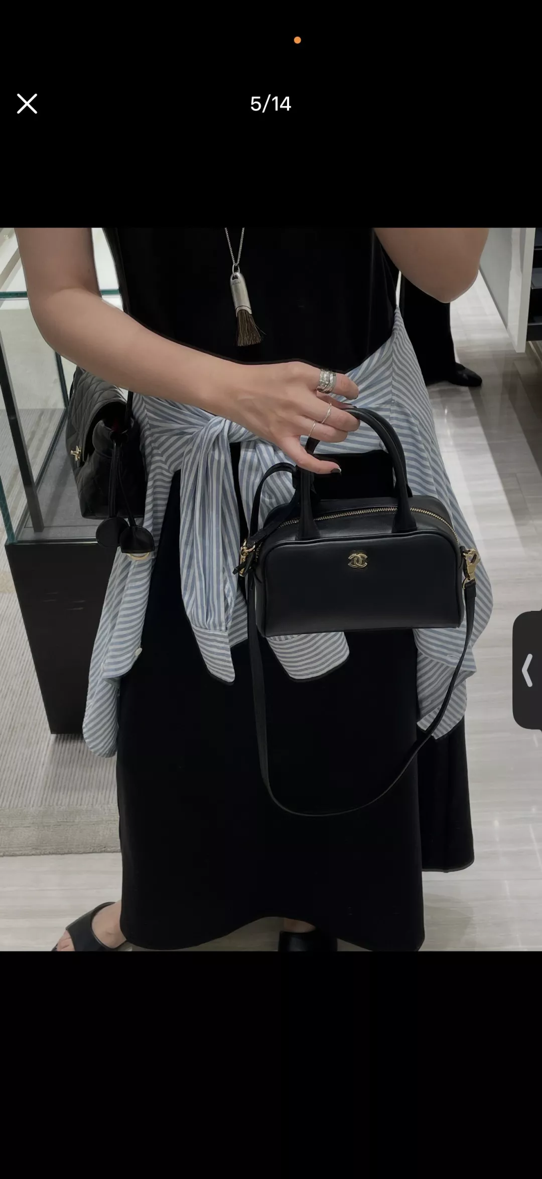 샤넬 빈티지 스타일 더블 핸들 보스턴백 상세 이미지 14