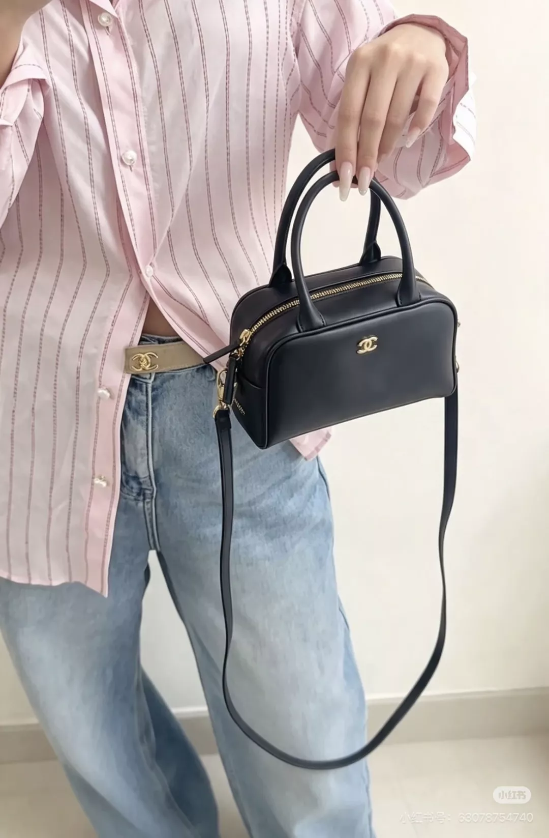 샤넬 빈티지 스타일 더블 핸들 보스턴백 상세 이미지 16