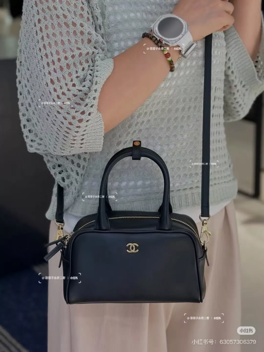 샤넬 빈티지 스타일 더블 핸들 보스턴백 상세 이미지 22