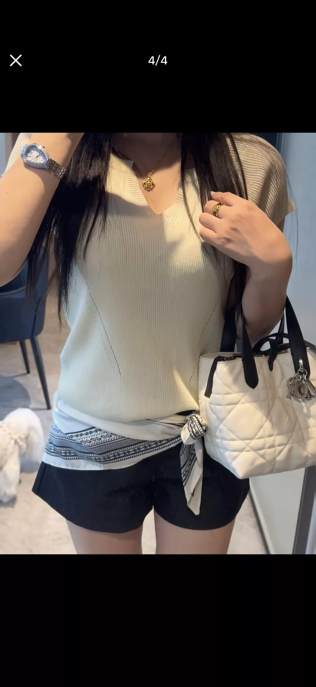 디올 양면 세로형 조절 스트랩 토트백 상세 이미지 19