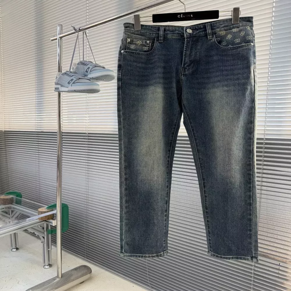 돌체앤가바나 빈티지 워싱 일자핏 남녀공용 데님 팬츠