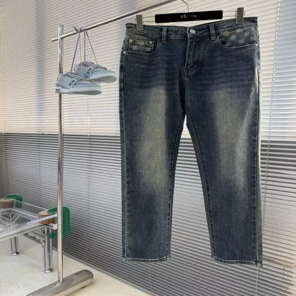돌체앤가바나 빈티지 워싱 일자핏 남녀공용 데님 팬츠
