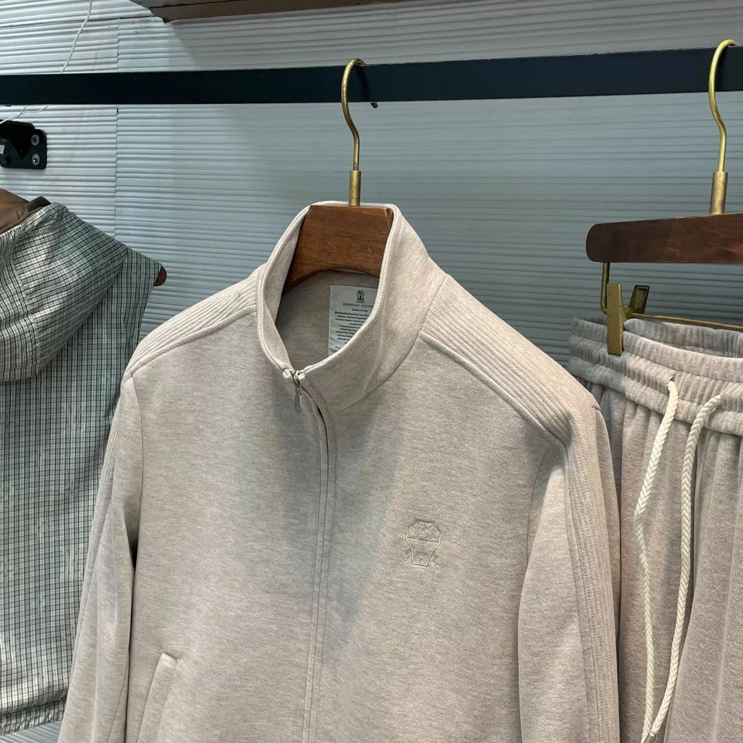 브루넬로쿠치넬리 문장 자수 울 혼방 남녀공용 상하의 세트 상세 이미지 2