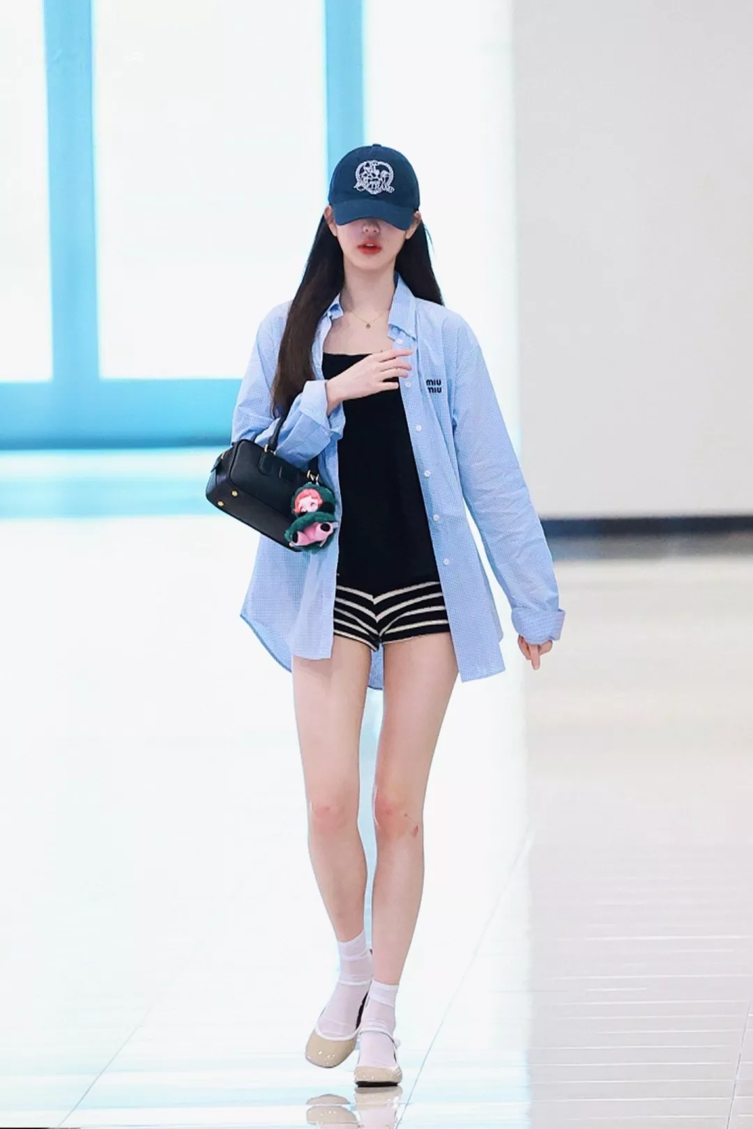 미우미우 잔체크 자수 면 남녀공용 긴소매 셔츠 상세 이미지 22
