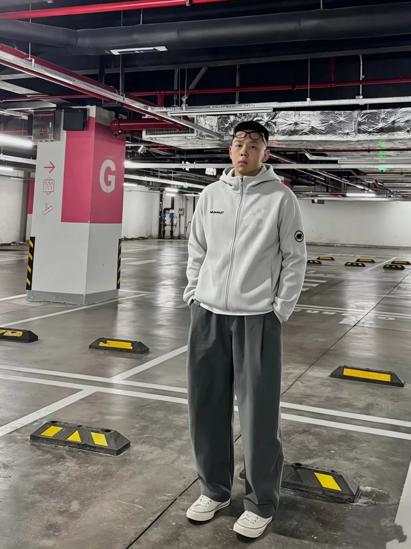 마무트 와플 조직 로고 장식 남녀공용 후드 재킷 상세 이미지 21