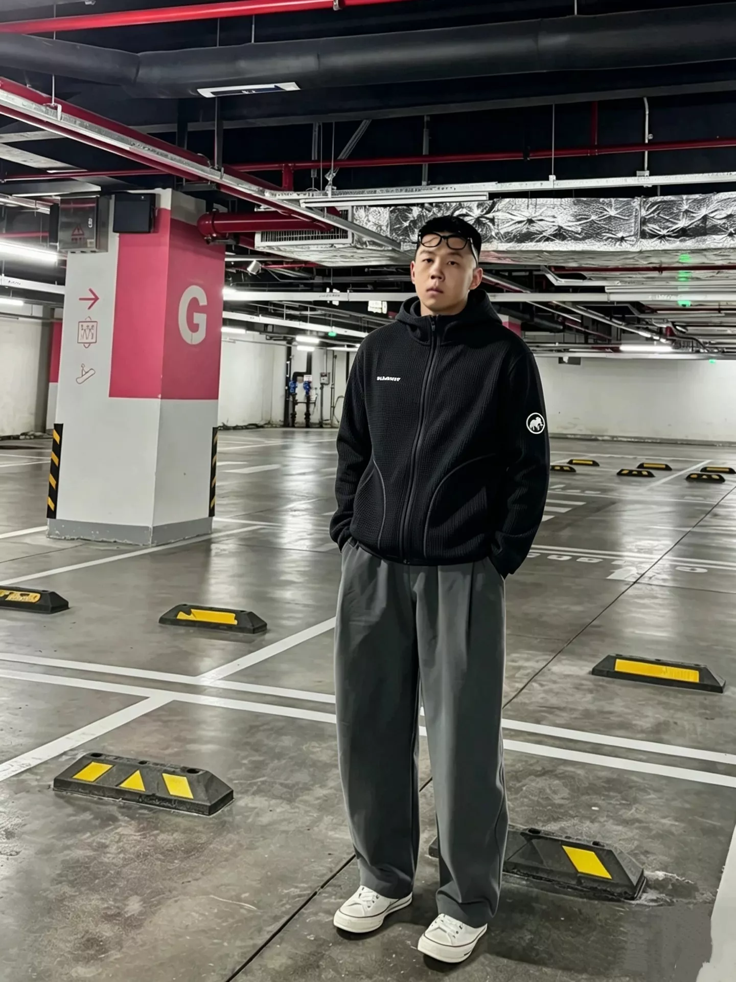 마무트 와플 조직 로고 장식 남녀공용 후드 재킷 상세 이미지 22