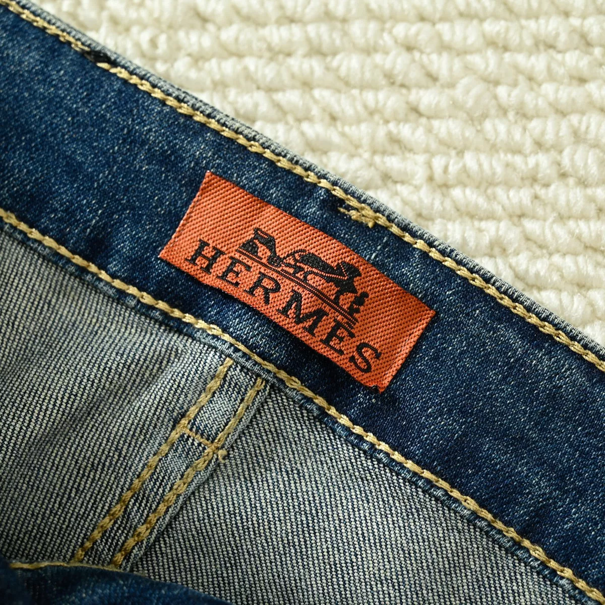 에르메스 워싱 스트레이트 남녀공용 데님 팬츠 상세 이미지 20