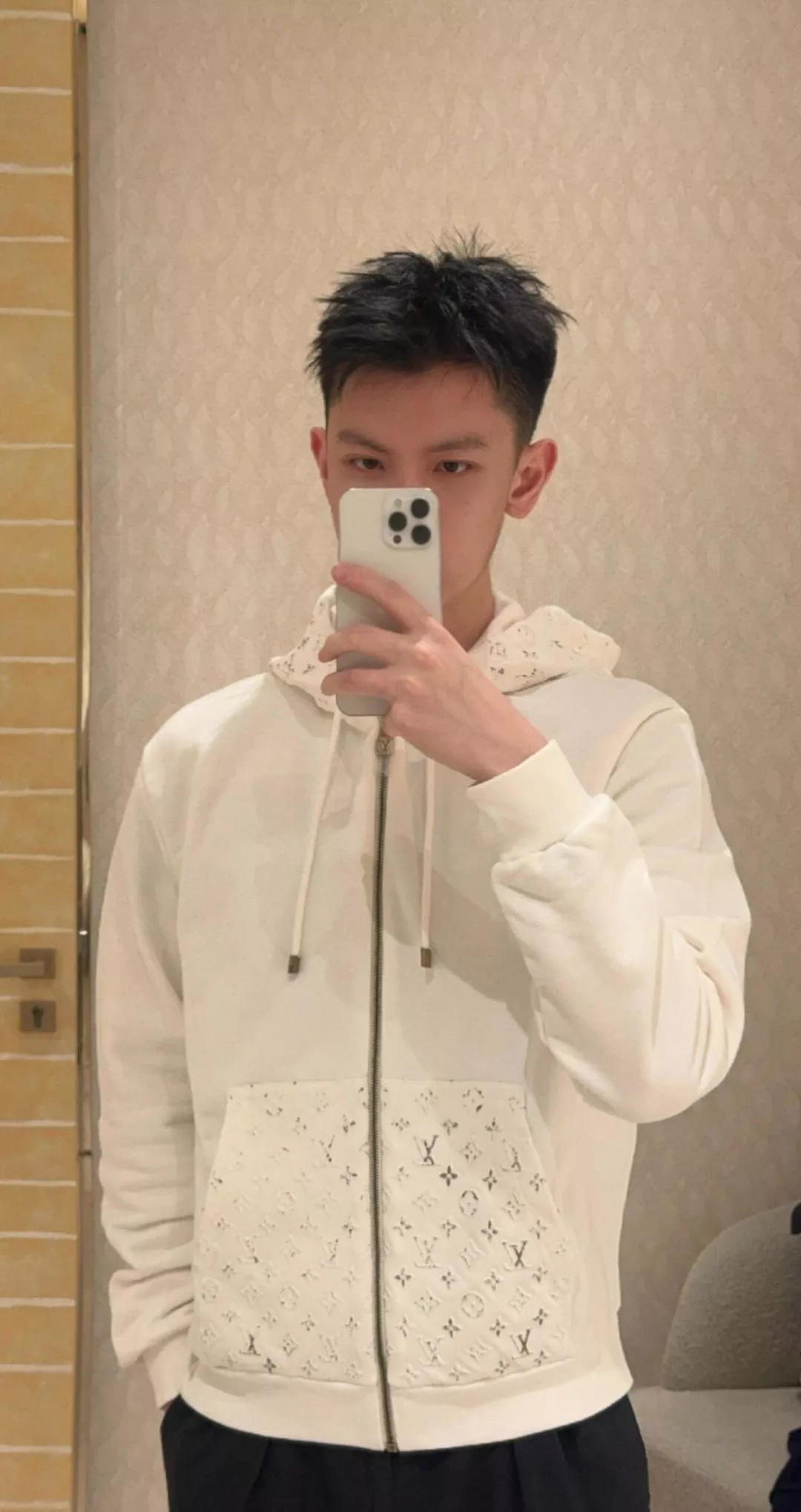 루이비통 모노그램 압화 면 남녀공용 후드 재킷 상세 이미지 15