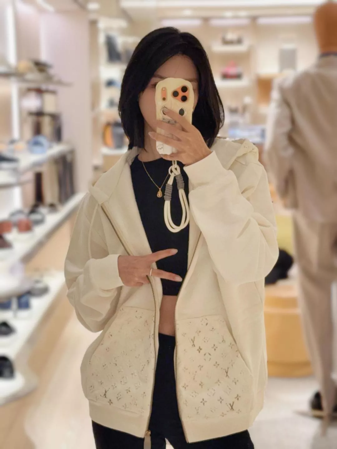 루이비통 모노그램 압화 면 남녀공용 후드 재킷 상세 이미지 22