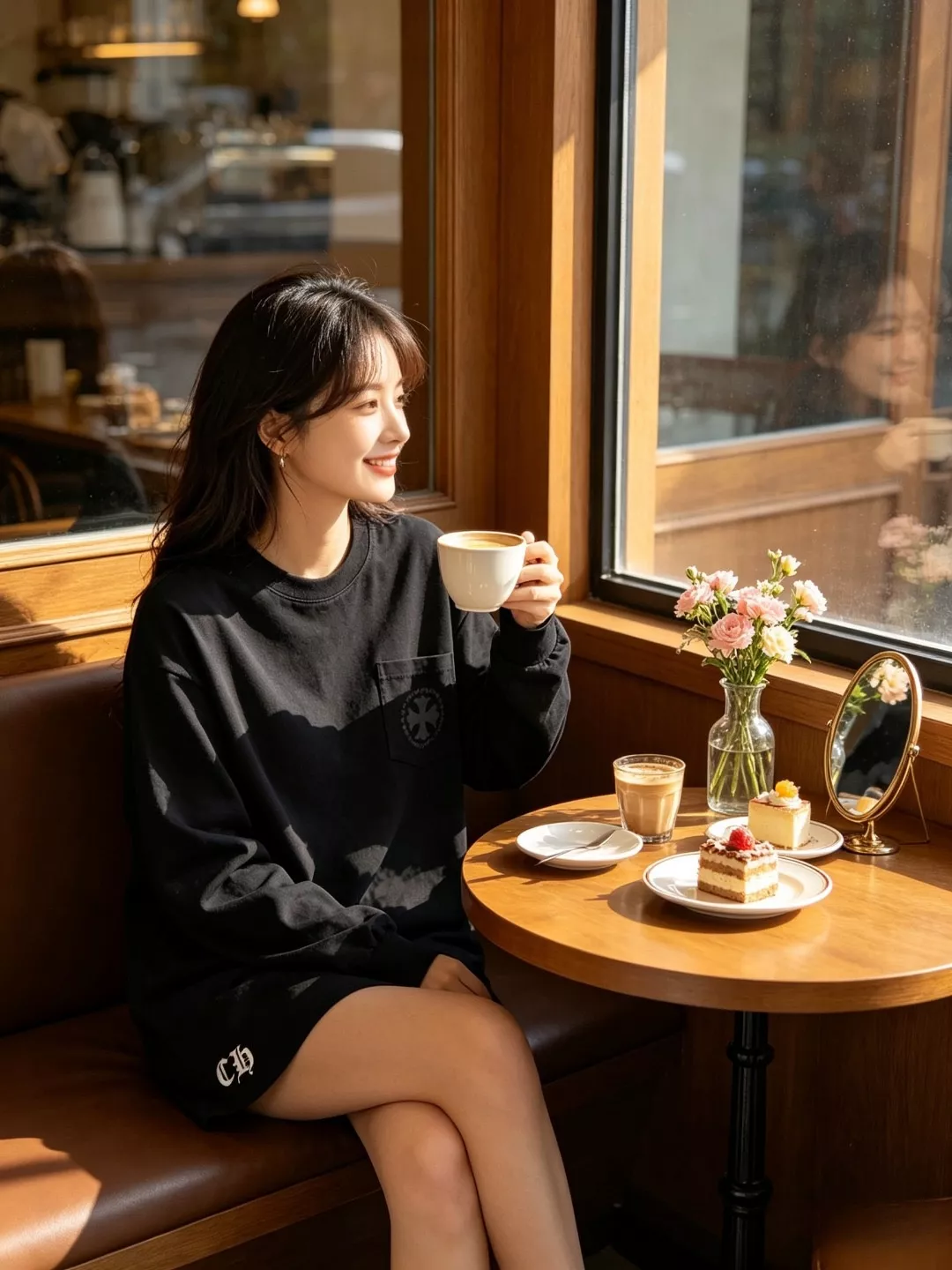 크롬하츠 십자가 프린트 남녀공용 긴소매 티셔츠 상세 이미지 14