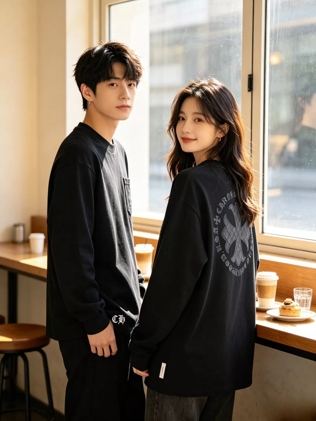 크롬하츠 십자가 프린트 남녀공용 긴소매 티셔츠 상세 이미지 18