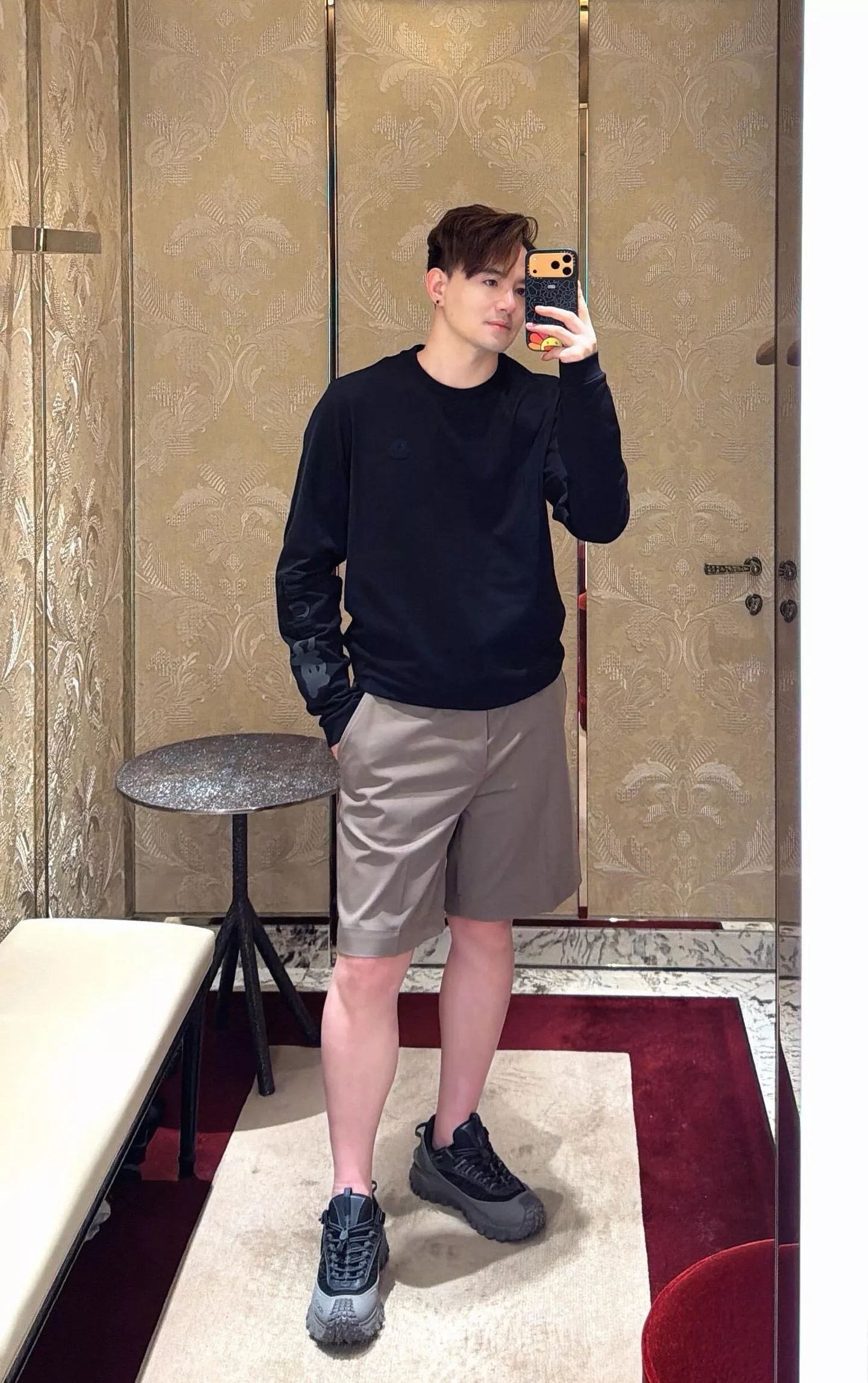 몽클레어 순면 실리콘 배지 남녀공용 긴소매 티셔츠 상세 이미지 17