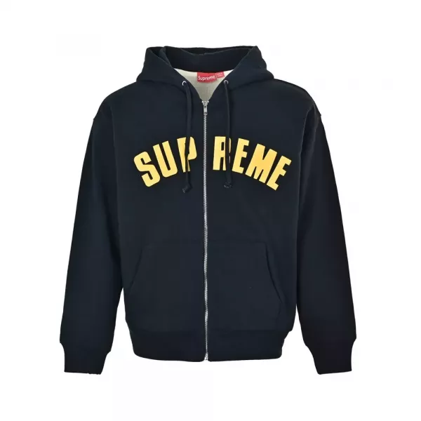 슈프림 레터링 자수 와플 남녀공용 후드 재킷