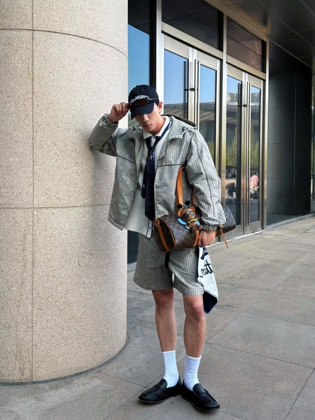 루이비통 격자 자카드 남녀공용 상하의 세트 상세 이미지 28