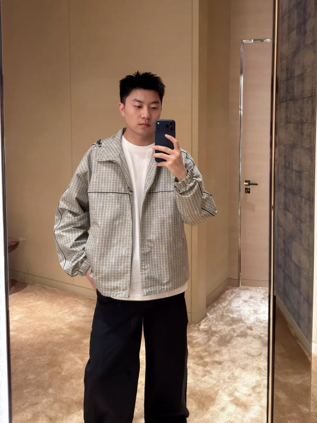 루이비통 격자 자카드 남녀공용 상하의 세트 상세 이미지 33