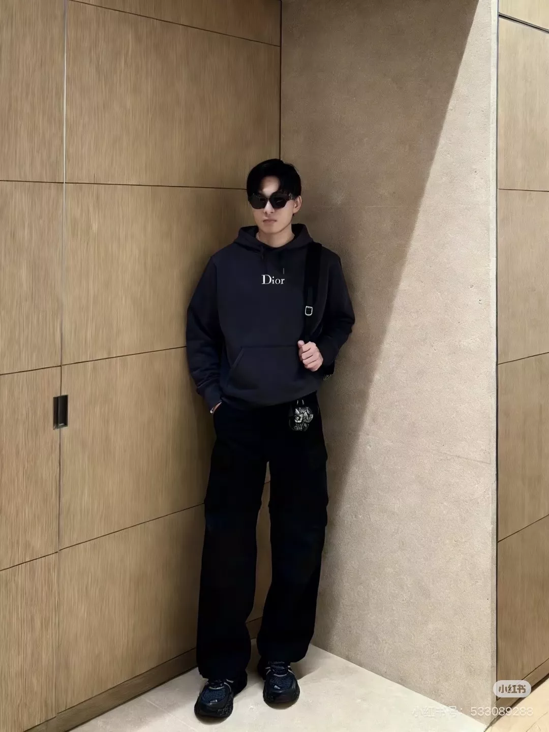 디올 로고 자수 면 남녀공용 후드 티셔츠 상세 이미지 9