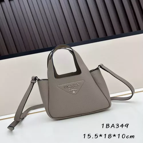 프라다 그레인 송아지 가죽 더블 핸들 토트백