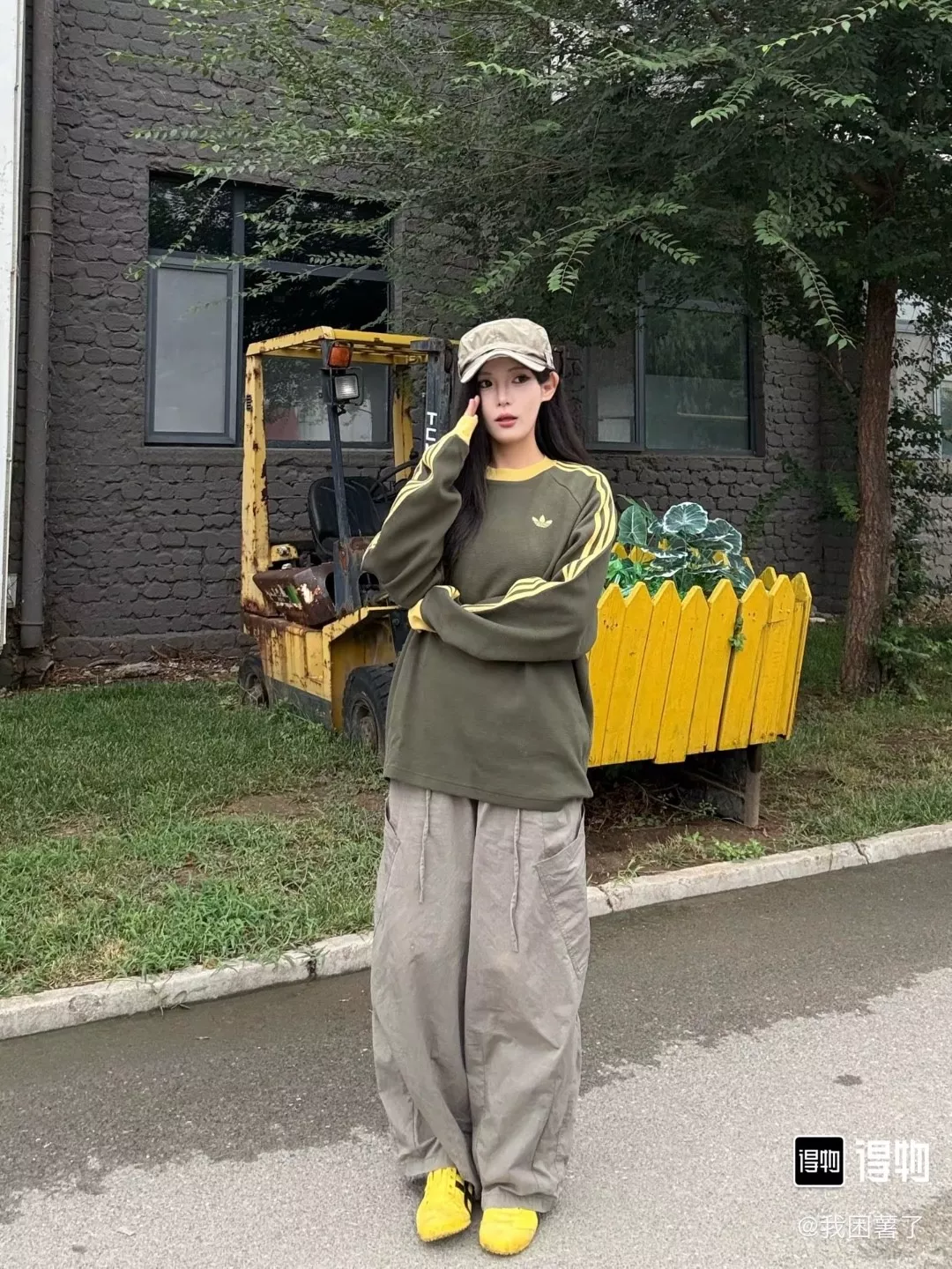 아디다스 와플 조직 배색 남녀공용 긴소매 티셔츠 상세 이미지 11