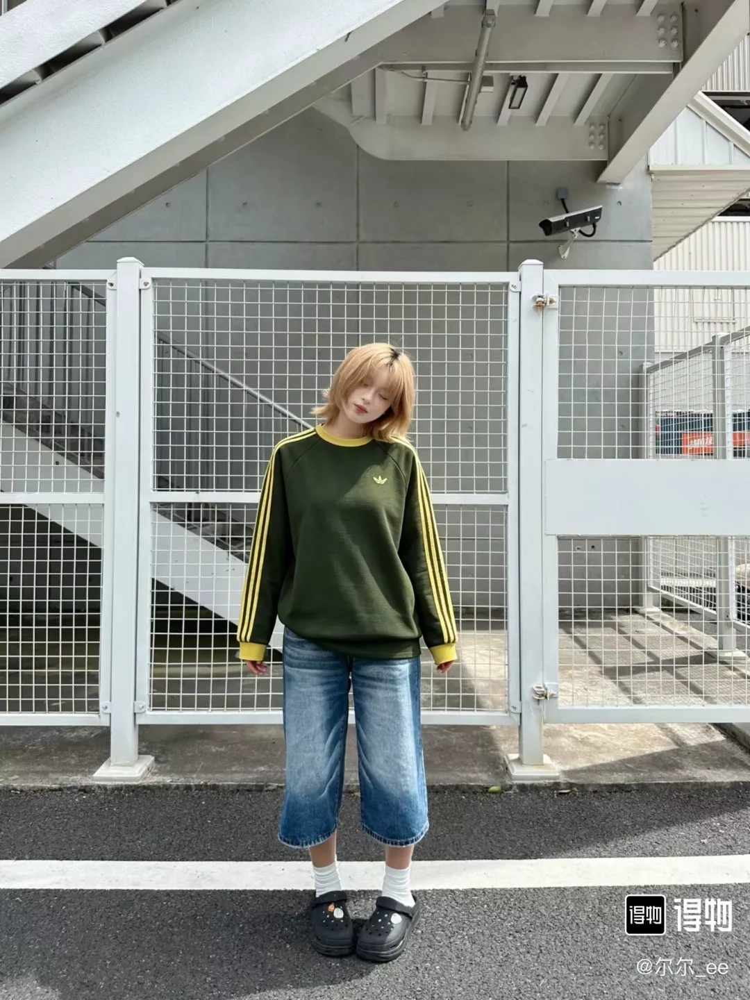 아디다스 와플 조직 배색 남녀공용 긴소매 티셔츠 상세 이미지 13
