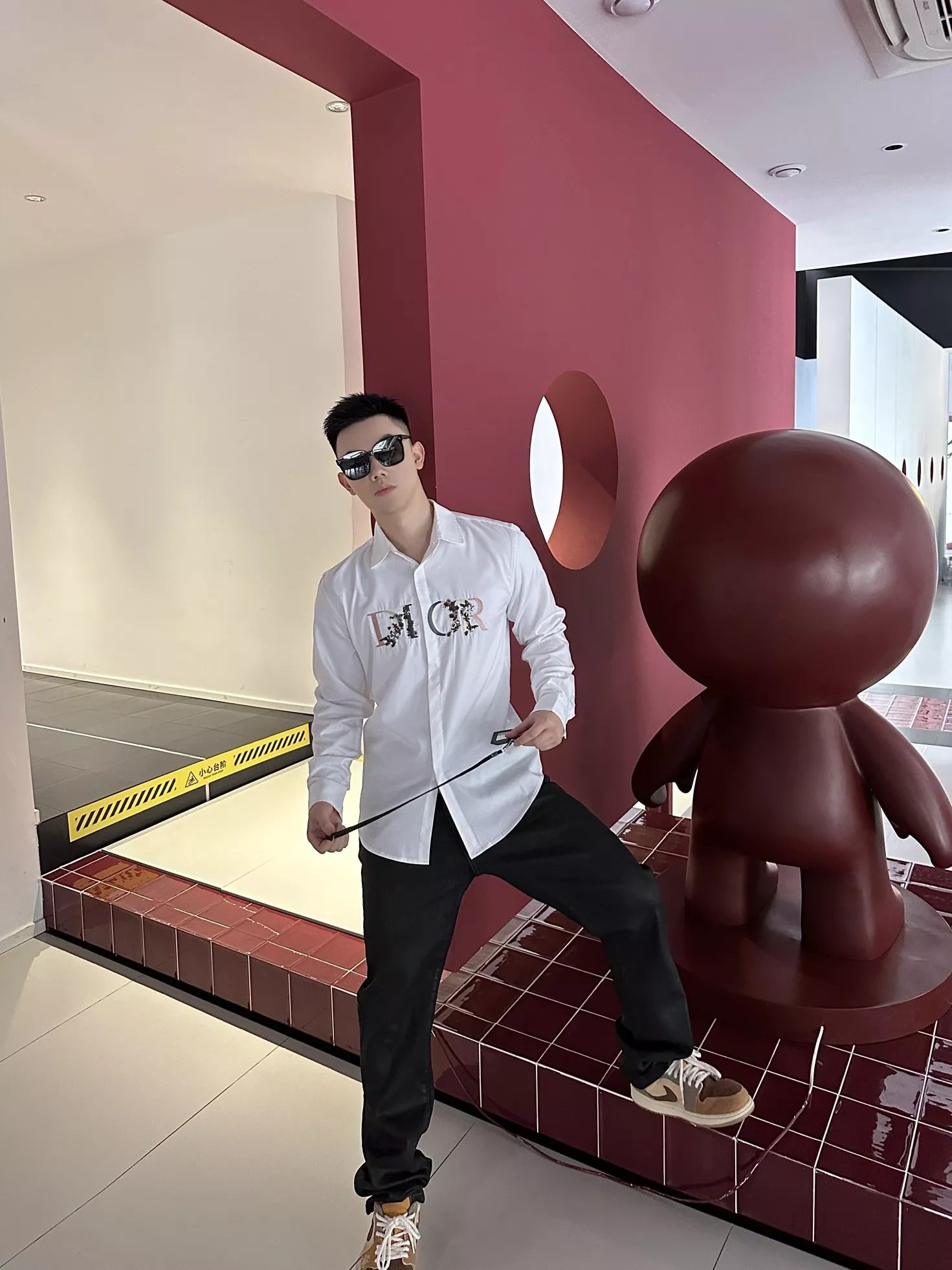 디올 그라데이션 꽃 자수 남녀공용 긴소매 셔츠 상세 이미지 15