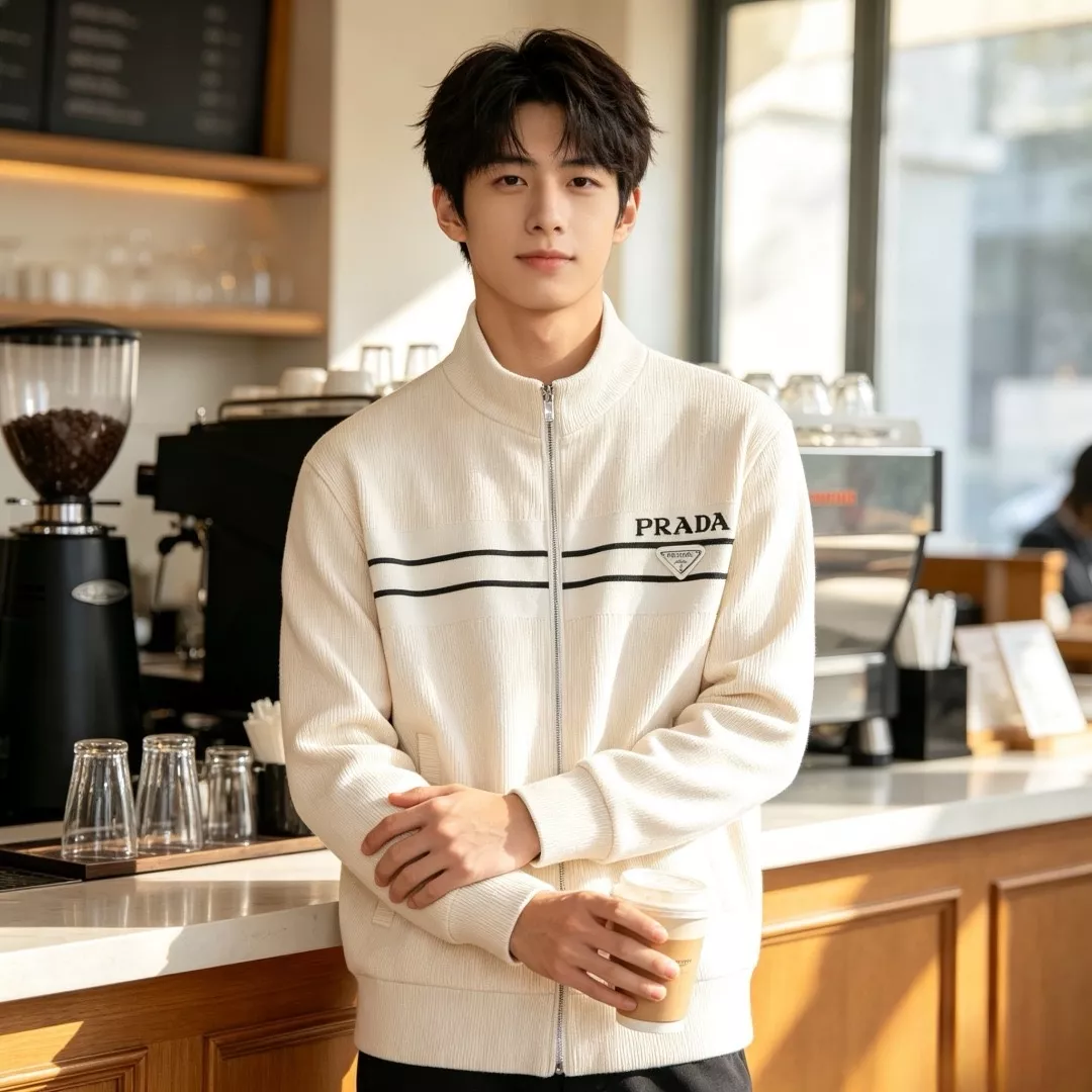 프라다 더블 스트라이프 남녀공용 니트 재킷 상세 이미지 18