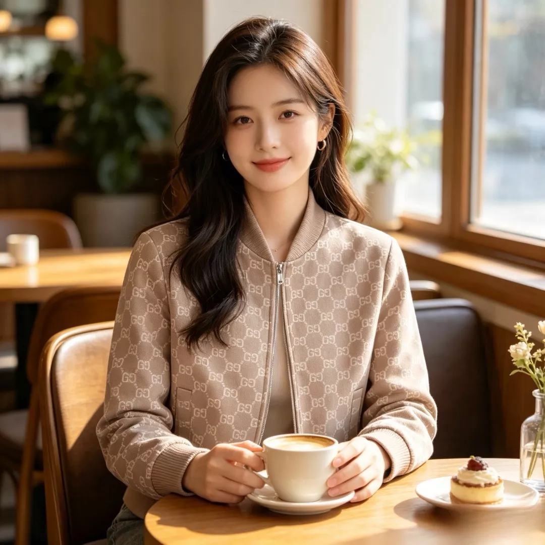 구찌 전면 자카드 집업 남녀공용 니트 재킷 상세 이미지 13