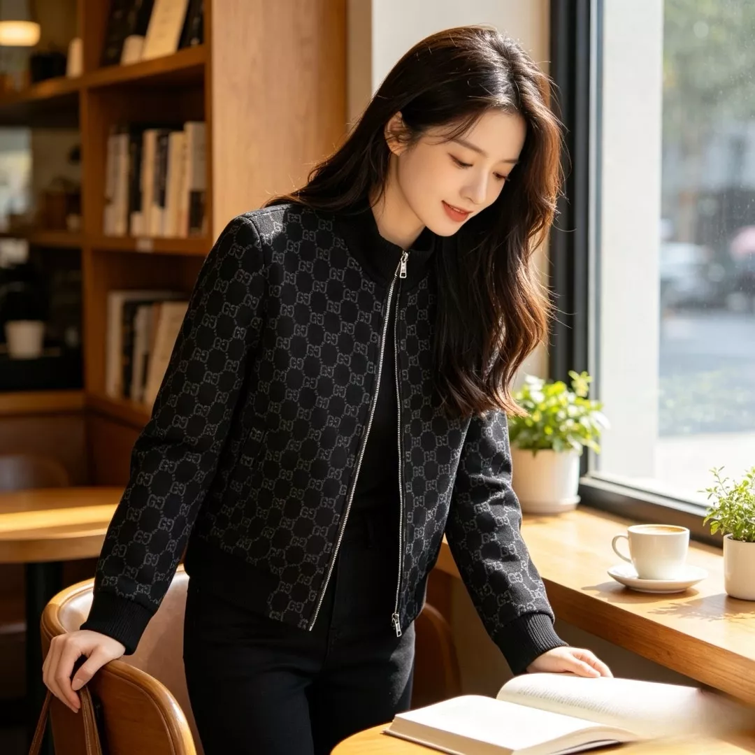 구찌 모노그램 자카드 남녀공용 니트 재킷 상세 이미지 12