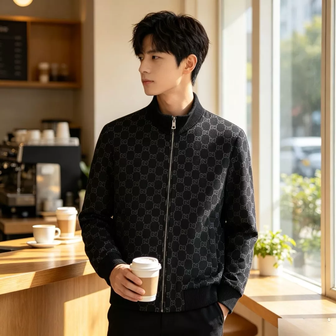 구찌 모노그램 자카드 남녀공용 니트 재킷 상세 이미지 17