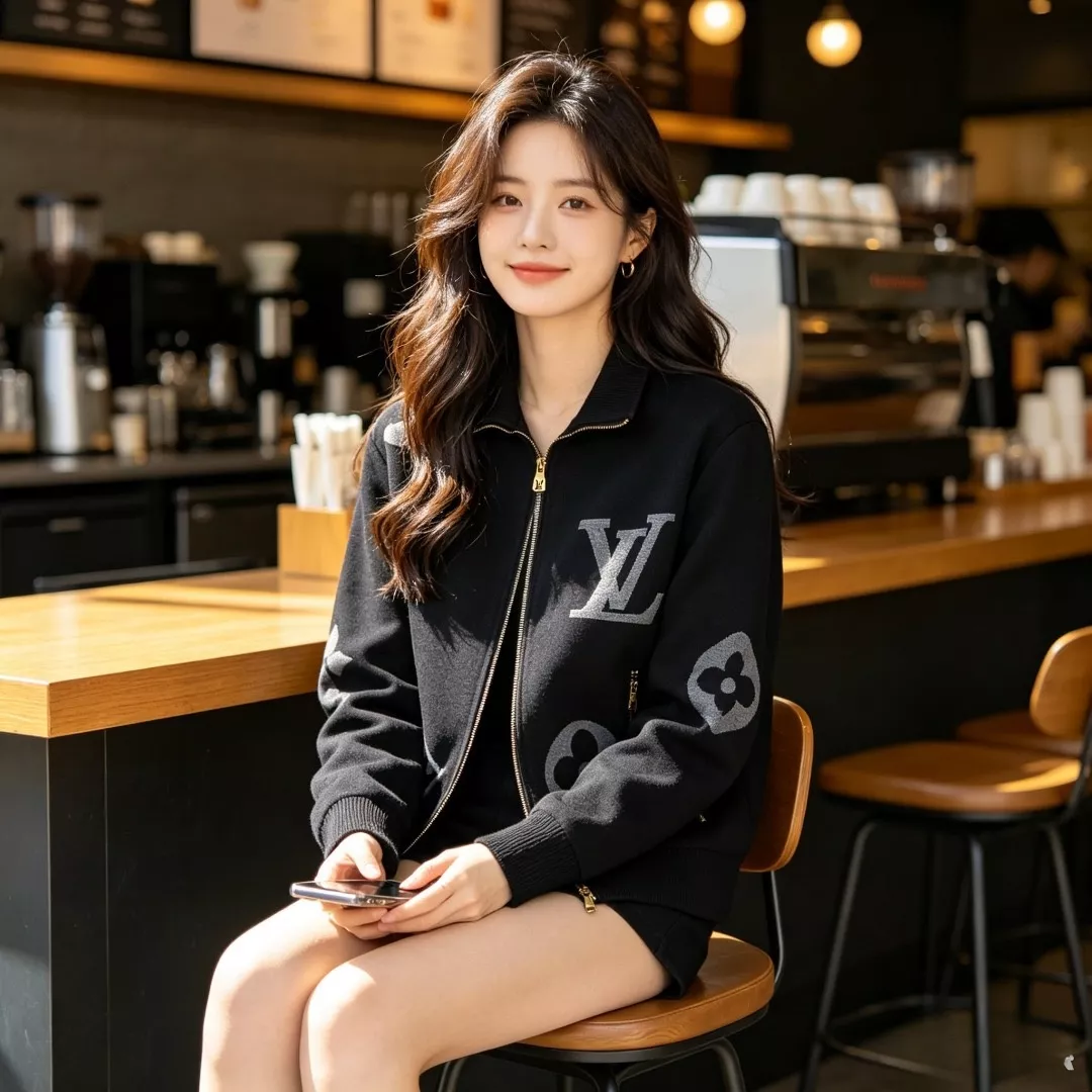 루이비통 로고 자카드 남녀공용 니트 재킷 상세 이미지 14