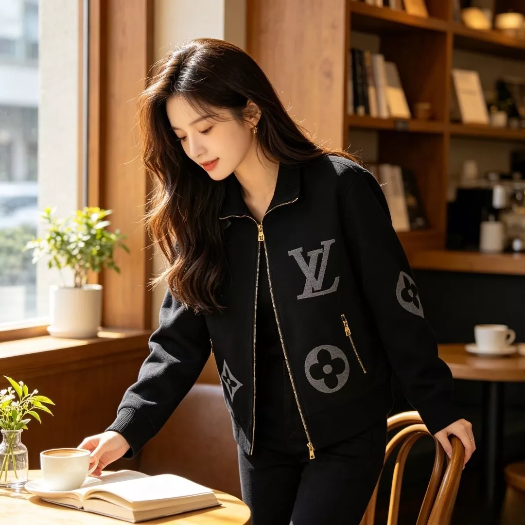 루이비통 로고 자카드 남녀공용 니트 재킷 상세 이미지 16