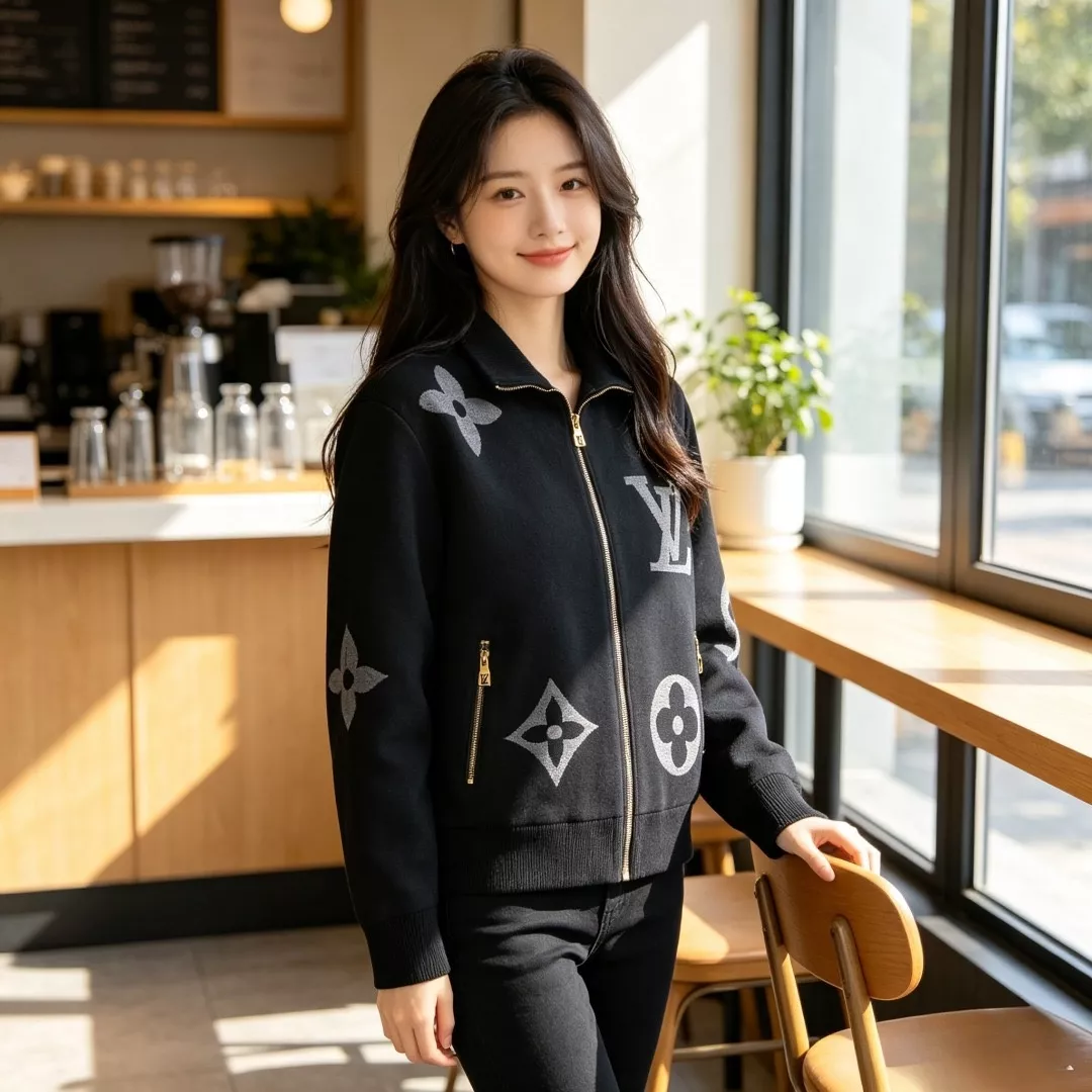 루이비통 로고 자카드 남녀공용 니트 재킷 상세 이미지 17