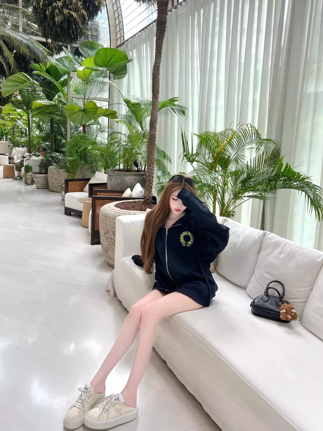 크롬하츠 십자가 프린트 면 남녀공용 후드 재킷 상세 이미지 14