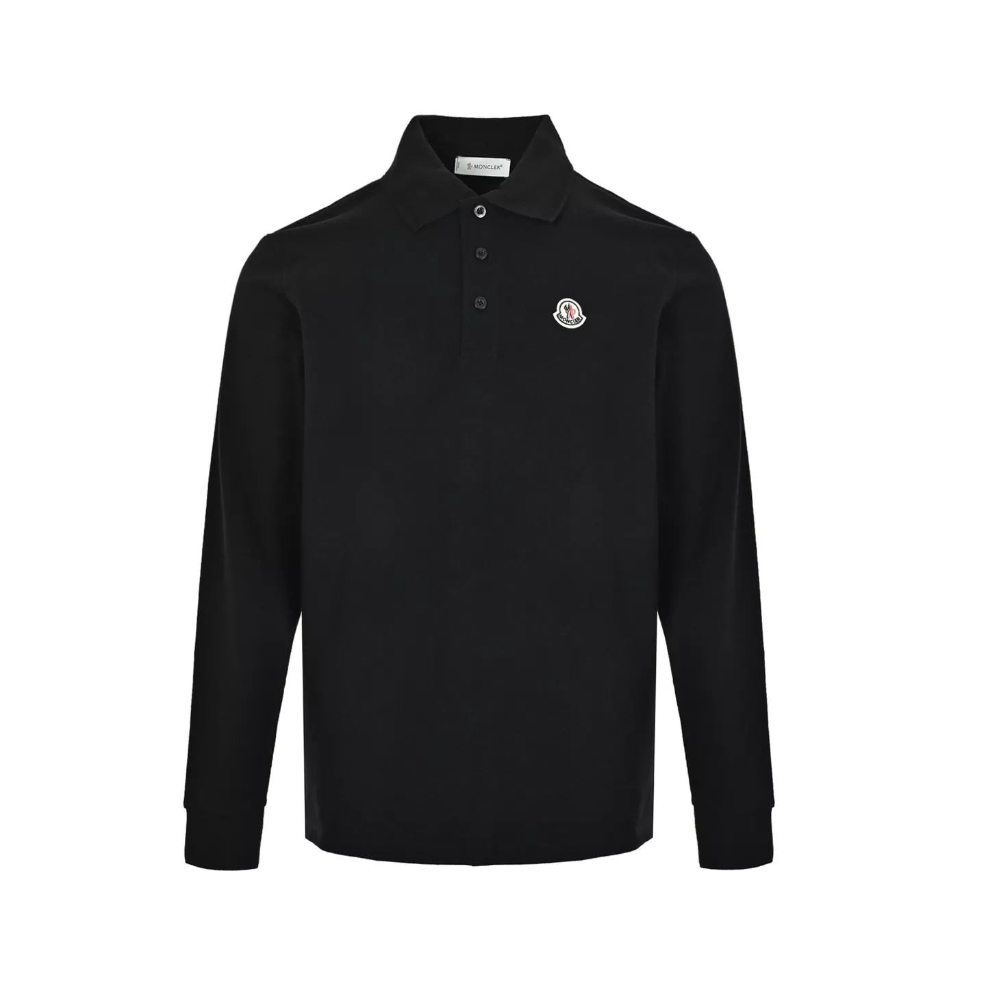 몽클레어 리브 카라 폴로형 남녀공용 긴소매 티셔츠 상세 이미지 1