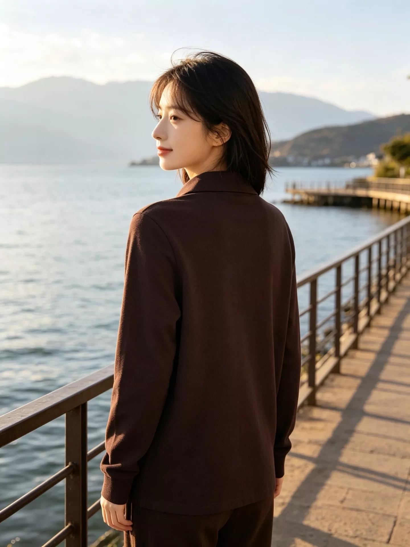 로에베 가슴 자수 카라 남녀공용 긴소매 티셔츠 상세 이미지 18