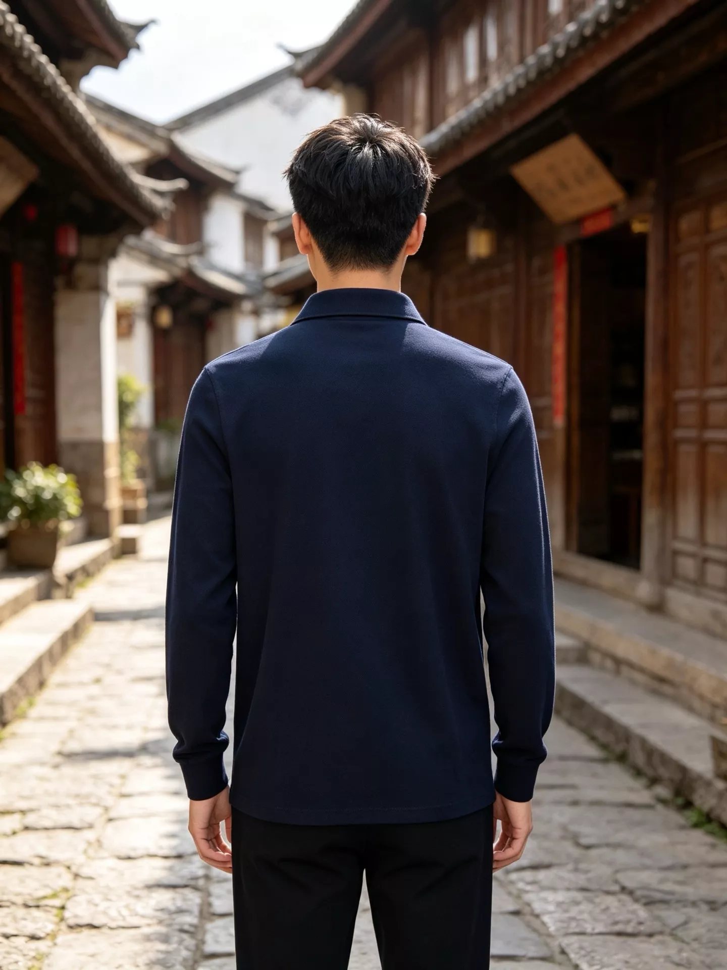 로에베 가슴 로고 자수 남녀공용 긴소매 티셔츠 상세 이미지 19