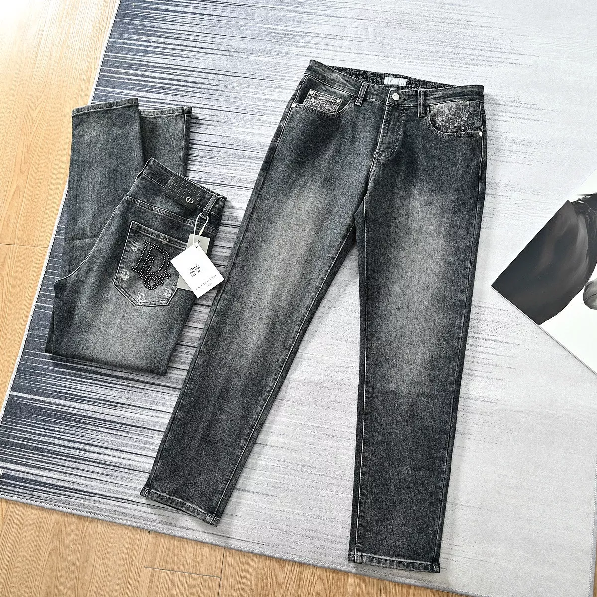 디올 빈티지 워싱 일자핏 남녀공용 데님 팬츠 상세 이미지 8