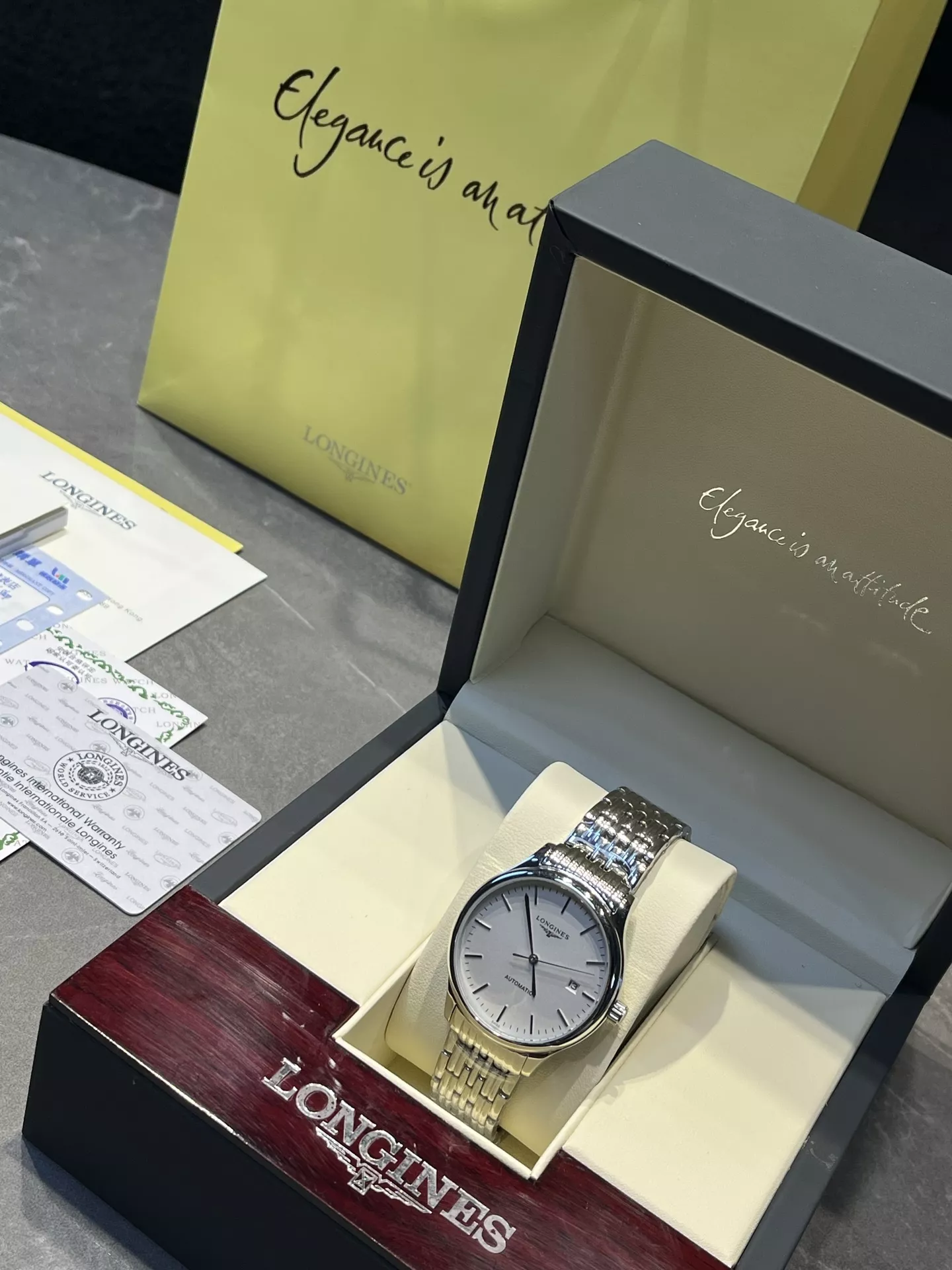 론진 40mm 기계식 남성용 메탈 시계 상세 이미지 2