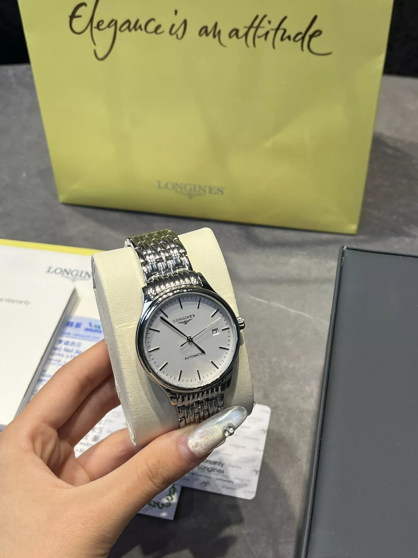 론진 40mm 기계식 남성용 메탈 시계 상세 이미지 3