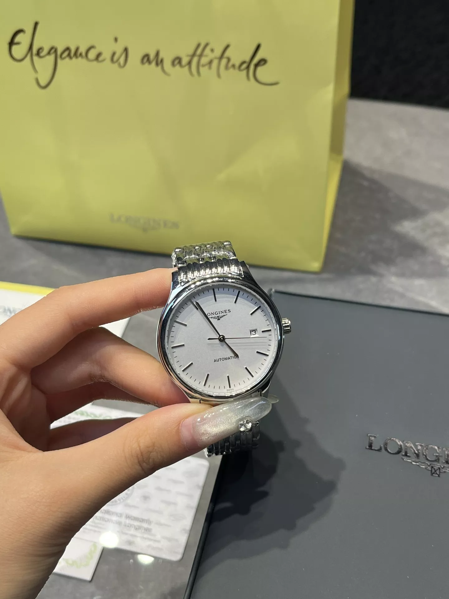 론진 40mm 기계식 남성용 메탈 시계 상세 이미지 4