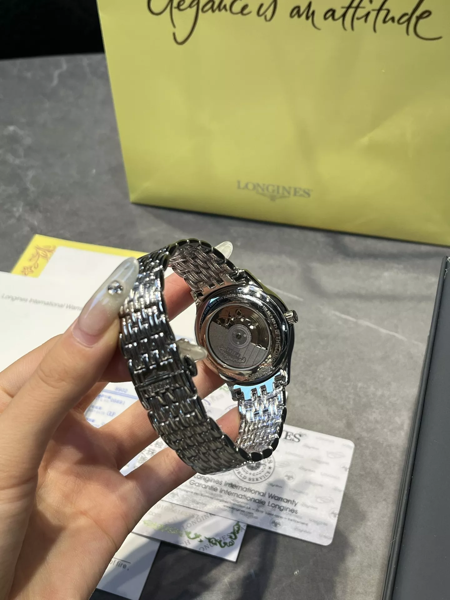 론진 40mm 기계식 남성용 메탈 시계 상세 이미지 5