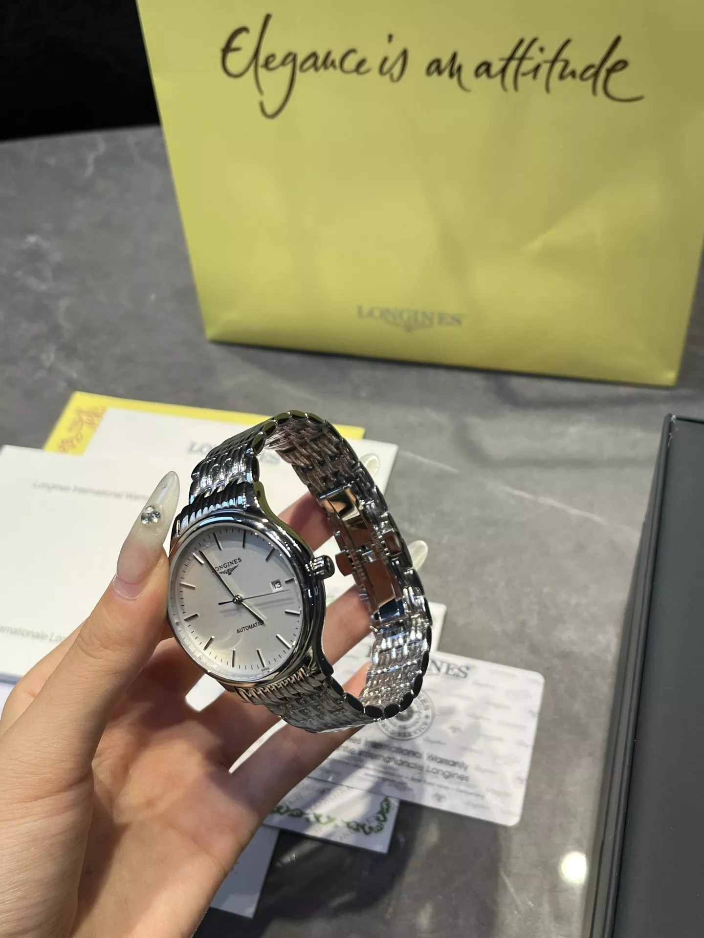 론진 40mm 기계식 남성용 메탈 시계 상세 이미지 7
