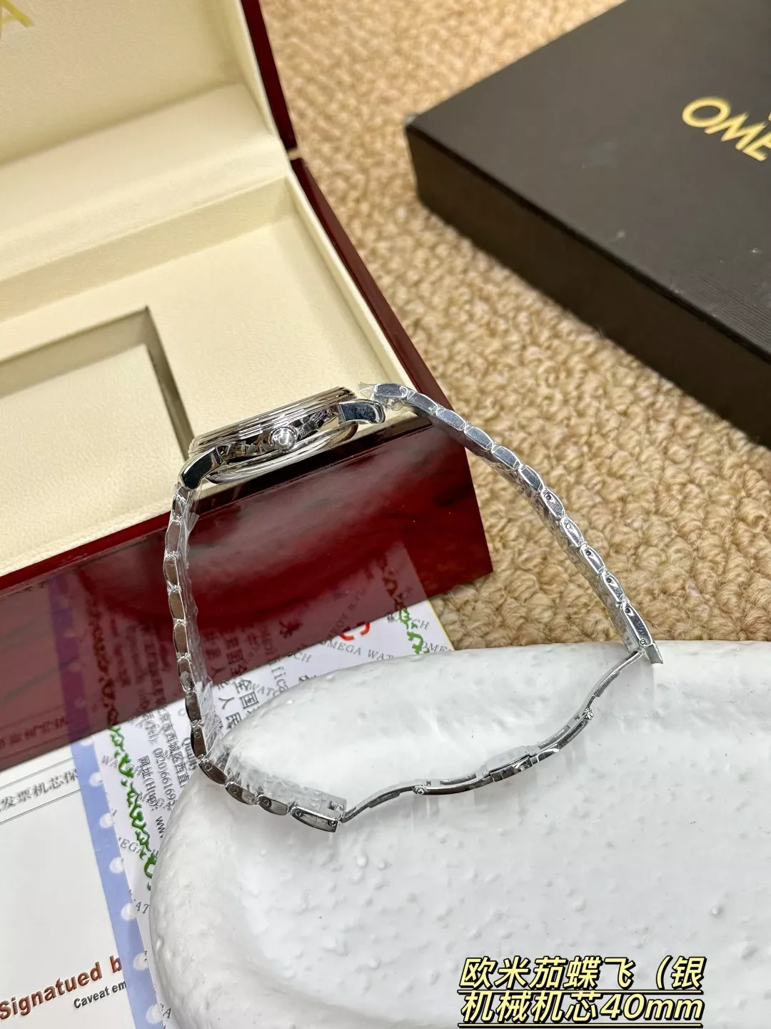 오메가 40mm 사파이어 남성용 메탈 시계 상세 이미지 6