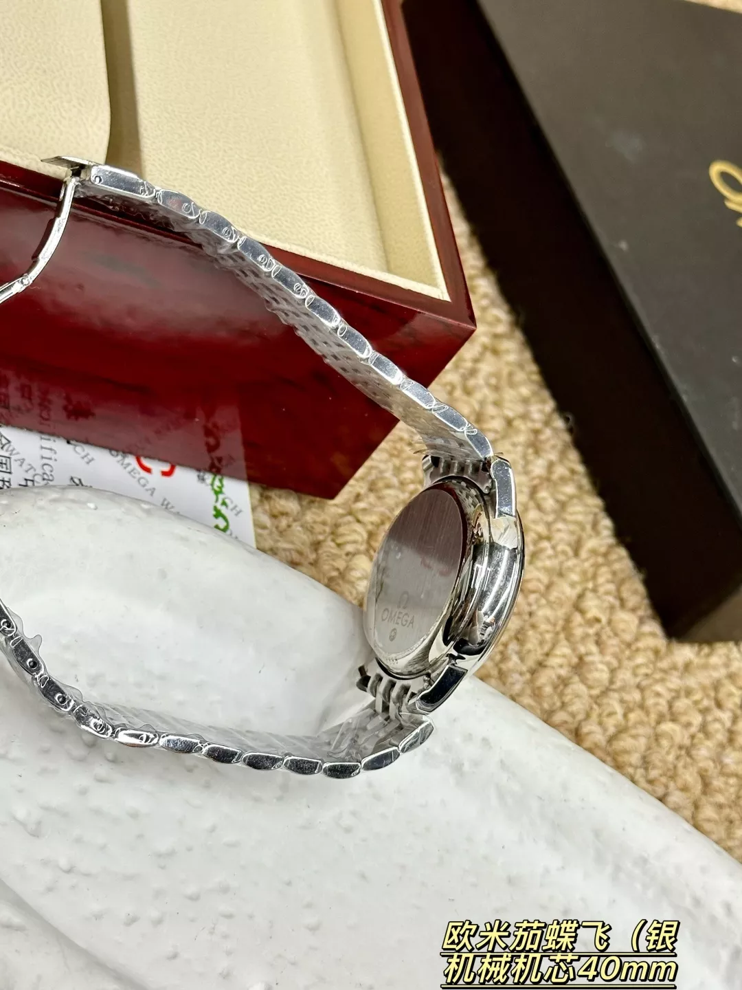 오메가 40mm 사파이어 남성용 메탈 시계 상세 이미지 7