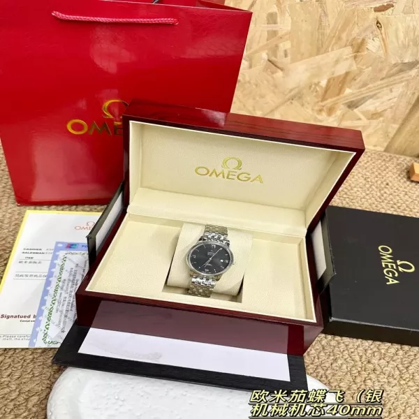 오메가 40mm 사파이어 남성용 메탈 시계