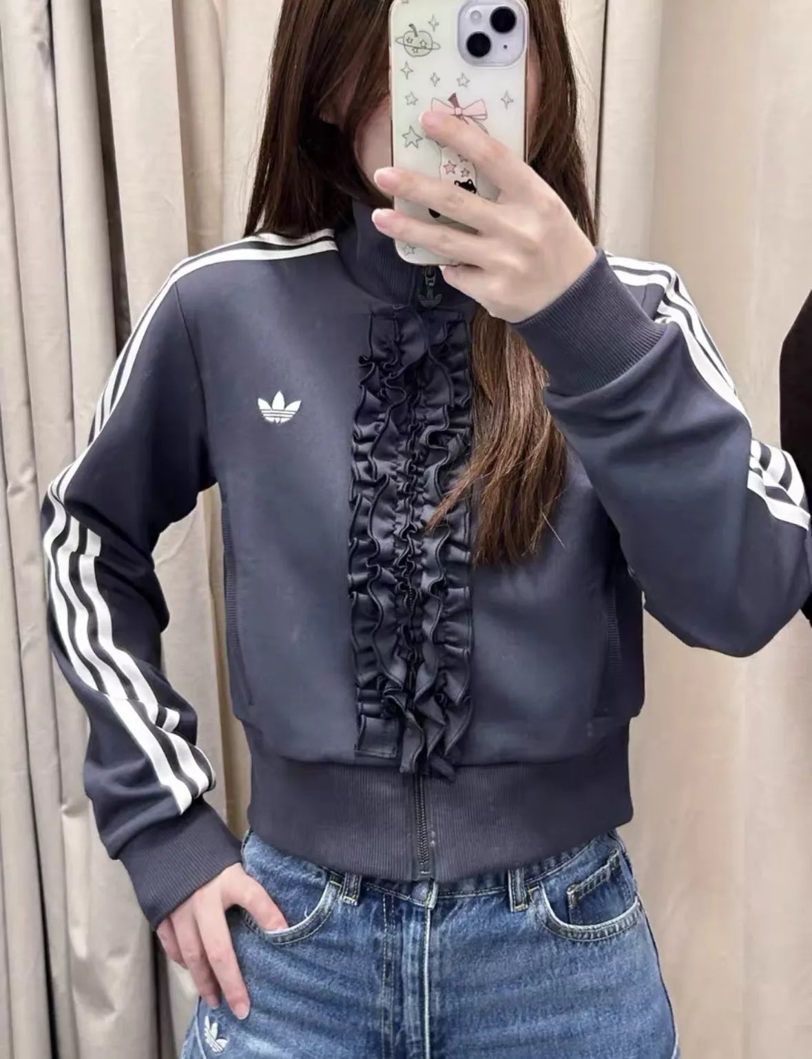 아디다스 프릴 크롭 여성용 집업 재킷 상세 이미지 15