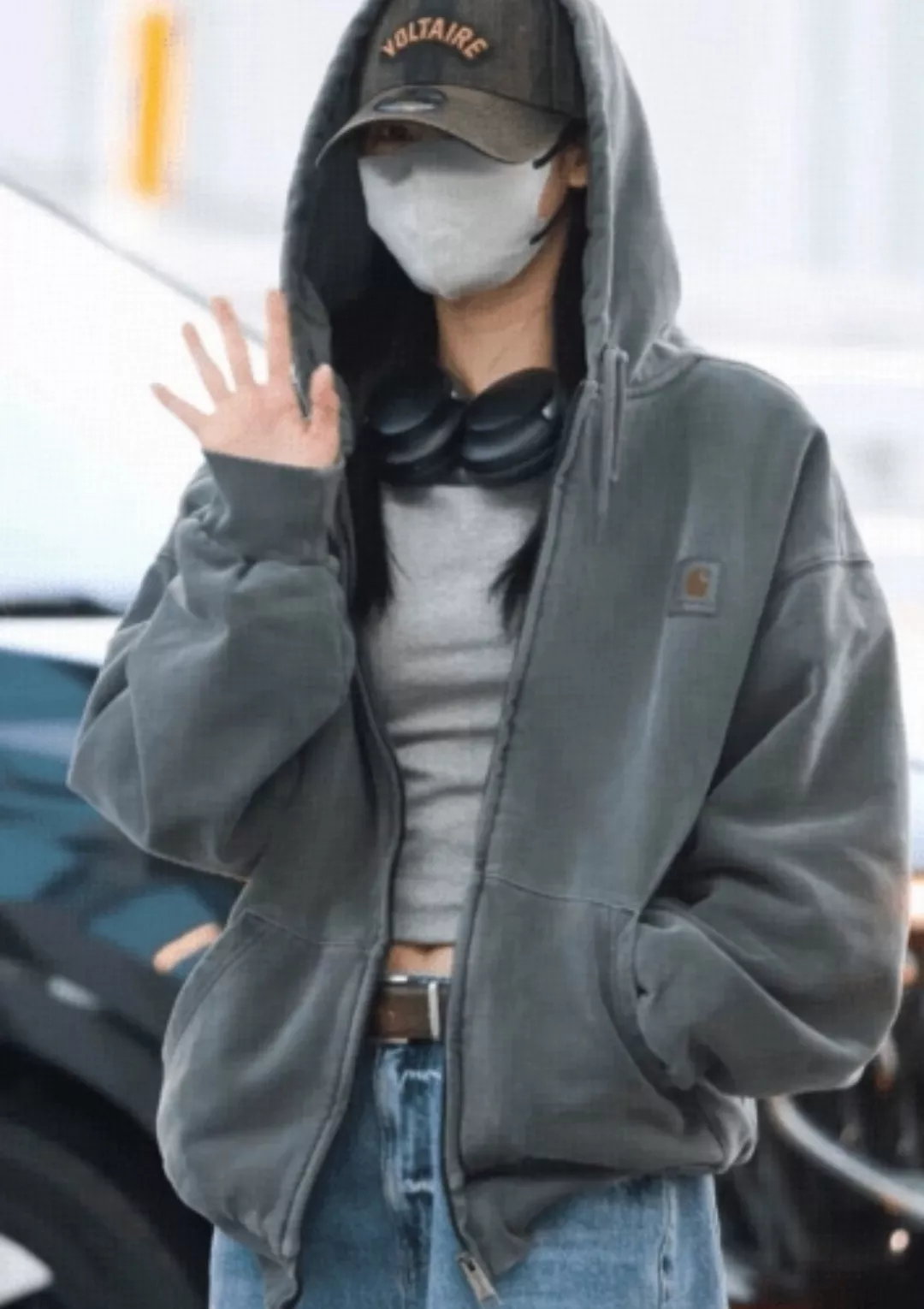 칼하트 워싱 테리 집업 남녀공용 후드 재킷 상세 이미지 19